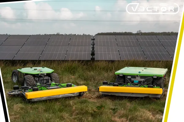 Kosiarka z napędem na 4 koła do autonomicznego koszenia farm fotowoltaicznych