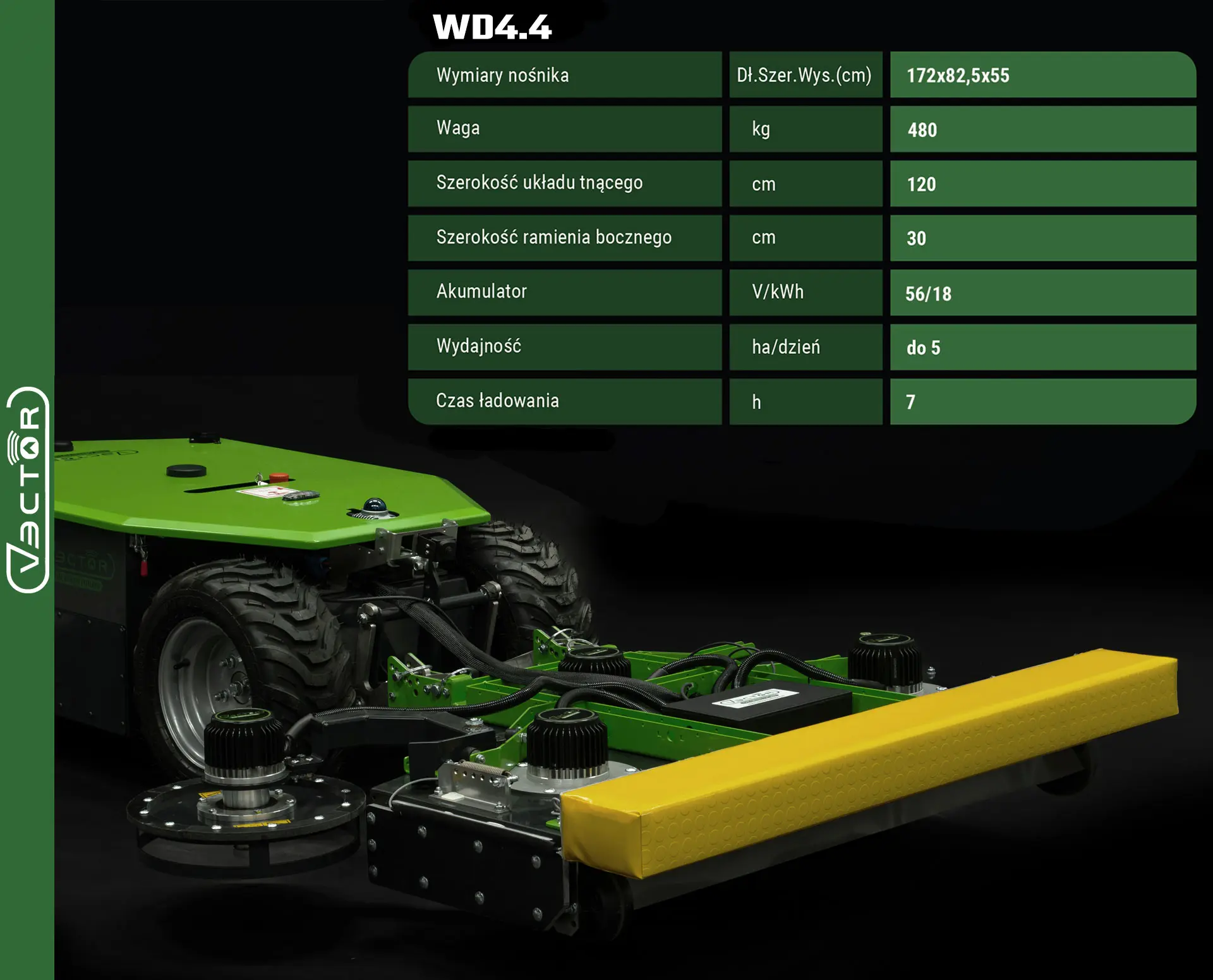 VECTOR WD4.0 - plně automatická sekačka na trávu pro fotovoltaické farmy